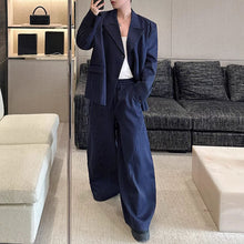 Load image into Gallery viewer, Striped Suit Jacket Loose Wide-leg Pants Suit Two-piece Suit
