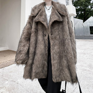 Warm Artificial Fur Oversized Coat