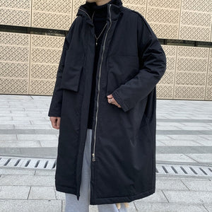 Mid-length Windbreaker Cotton Coat