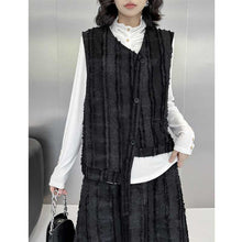 Load image into Gallery viewer, Retro Irregular Vest Elastic Waist A-Line Skirt Suit
