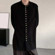 Load image into Gallery viewer, Loose Long-sleeved Shirt with Small Gold Buttons
