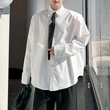 Load image into Gallery viewer, Removable Tie Shoulder Pads Loose Long Sleeve Shirt
