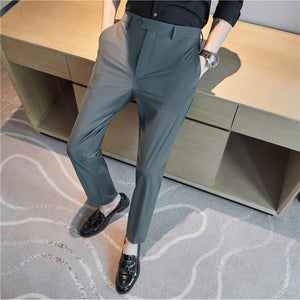 Casual Pants Thin Striped Slim Fit Trousers