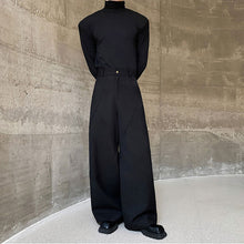 Load image into Gallery viewer, Thickened Straight Pleated Patchwork Wide-leg Trousers
