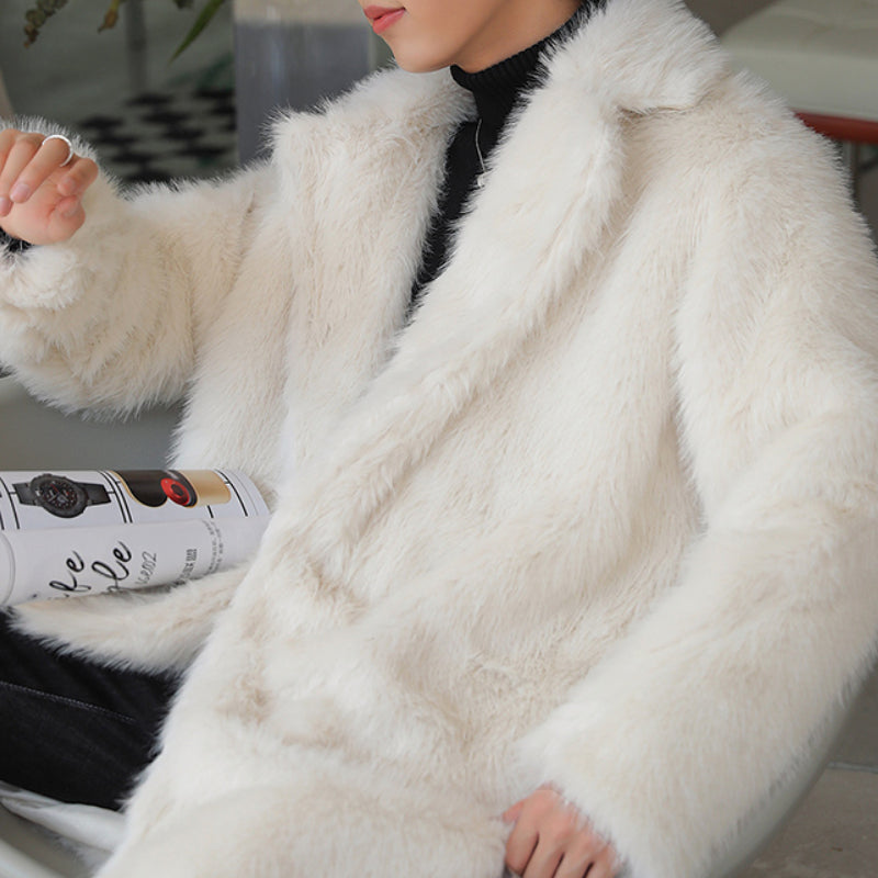 Winter Long Thick Faux Plush Coat