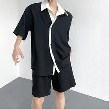 Load image into Gallery viewer, Summer Black and White Lapel Shirt
