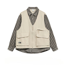 Load image into Gallery viewer, Japanese Fake Two-piece Striped Workwear Shirt
