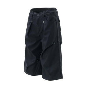 Rivet Pleated Machete Wide Leg Pants