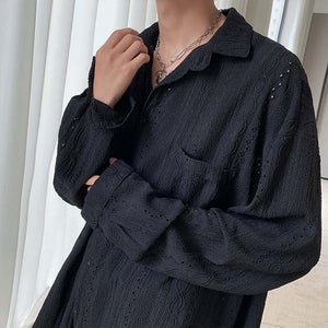 Elegant Hollow Long Sleeve Shirt