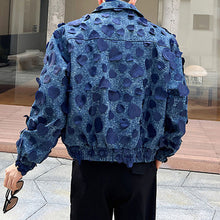 Load image into Gallery viewer, Love Jacquard Denim Jacket
