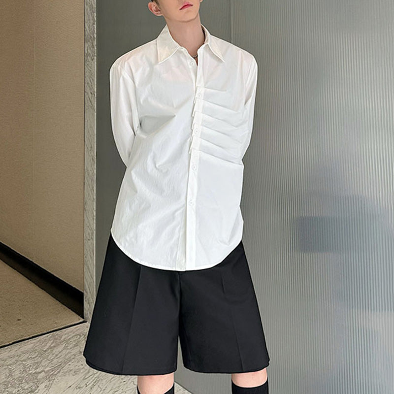 Pleated Silhouette Long-sleeve Shirt