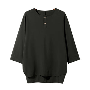 Round Neck Button Down Half Sleeve T-shirt