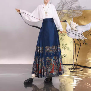 Embroidered Pattern Horse Face Skirt