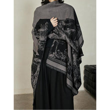 Load image into Gallery viewer, Slit Reversible Knitted Shawl Cape
