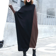 Load image into Gallery viewer, Contrast Color Stitching Bat Sleeve Sweater Dress
