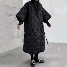 Load image into Gallery viewer, Loose Lace-up Vintage Rhombus Coat
