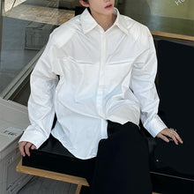 Load image into Gallery viewer, Double Collar Structured Pleated Long Sleeve Shirt
