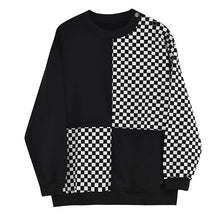 Load image into Gallery viewer, Checkerboard Panel Color Contrast Long Sleeve T-Shirt
