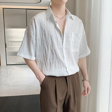 Load image into Gallery viewer, Summer Pleated Three-quarter Sleeve Shirt
