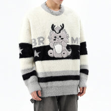 Load image into Gallery viewer, Round Neck Embroidered Dragon Loose Knitted Sweater
