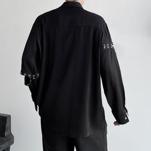 Dark Metal Hook Design Long-sleeved Shirt