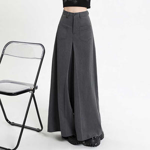 Draped Relaxed High-Rise Wide-Leg Pants