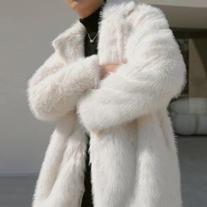 Winter Long Thick Faux Plush Coat