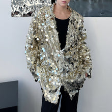 Load image into Gallery viewer, Sequined Reflective Stage Costume Sequins Blazer
