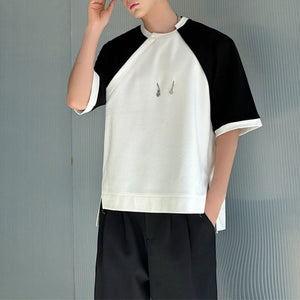 Black and White Contrast Casual T-shirt