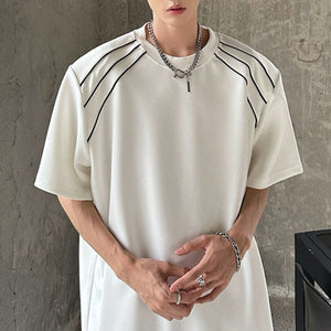 Padded Shoulders and Small Neckline Loose T-shirt