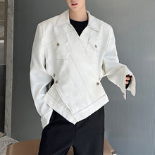 Load image into Gallery viewer, White Irregular Line Structure Button Jacket
