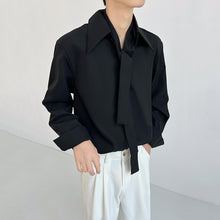 Load image into Gallery viewer, Pointed Collar Loose Padded Shoulder Draped Shirt
