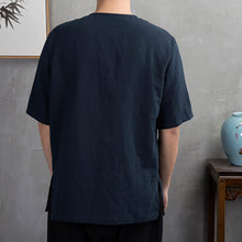 Load image into Gallery viewer, Loose Button Round Neck Top Half Sleeves Shirt
