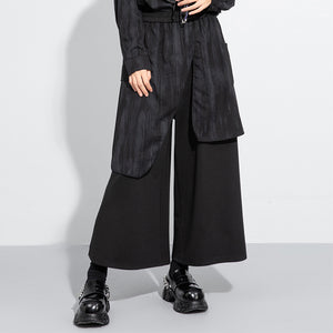 Layered Fake Two-piece Cropped Culottes