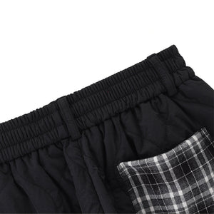 American Retro Plaid Thick Wide-leg Pants