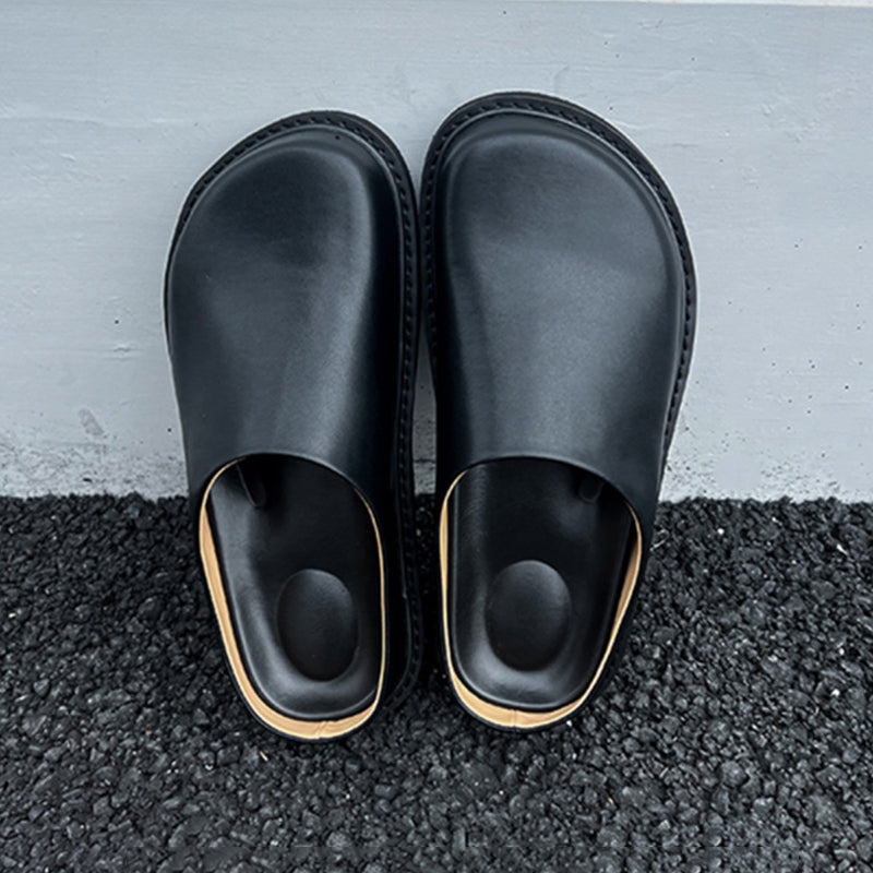 Thick-soled Closed-toe Slippers