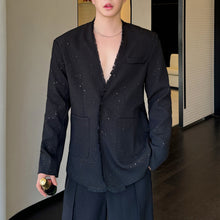 Load image into Gallery viewer, Raw Edge Design Diamond Suit Jacket
