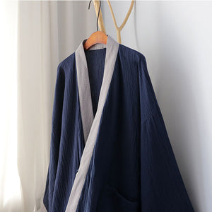 Solid Color Loose Cotton Long Pajamas