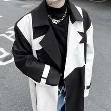 Load image into Gallery viewer, Black and White Color Contrast Loose Windbreaker Jacket
