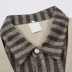 Japanese Fake Two-piece Striped Workwear Shirt