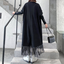 Load image into Gallery viewer, Retro Turtleneck Tassel Loose Dress
