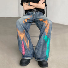 Load image into Gallery viewer, Painted Straight Denim Casual Pants
