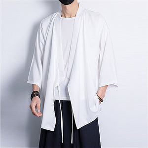 Three-quarter Sleeve Loose Tie Cardigan