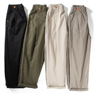 Wide-leg Cotton Loose Japanese Retro Casual Trousers