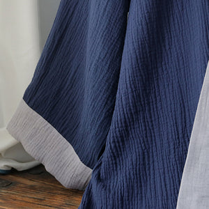 Solid Color Loose Cotton Long Pajamas