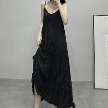 Load image into Gallery viewer, Pleated V-neck Suspender Dress Bottoming Dress
