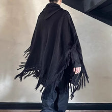 Load image into Gallery viewer, Vintage Tassel Hooded Cape Zipper Sweater
