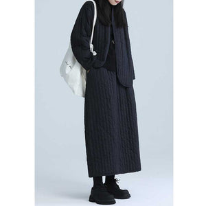 Retro Vertical Striped Asymmetric Thin Cotton Jacket