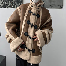 Load image into Gallery viewer, Retro Stand Collar Horn Button Sherpa Jacket
