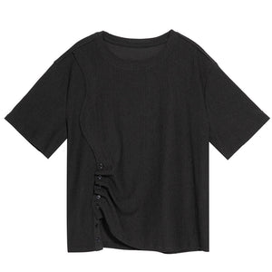 Irregular Button Casual T-shirt